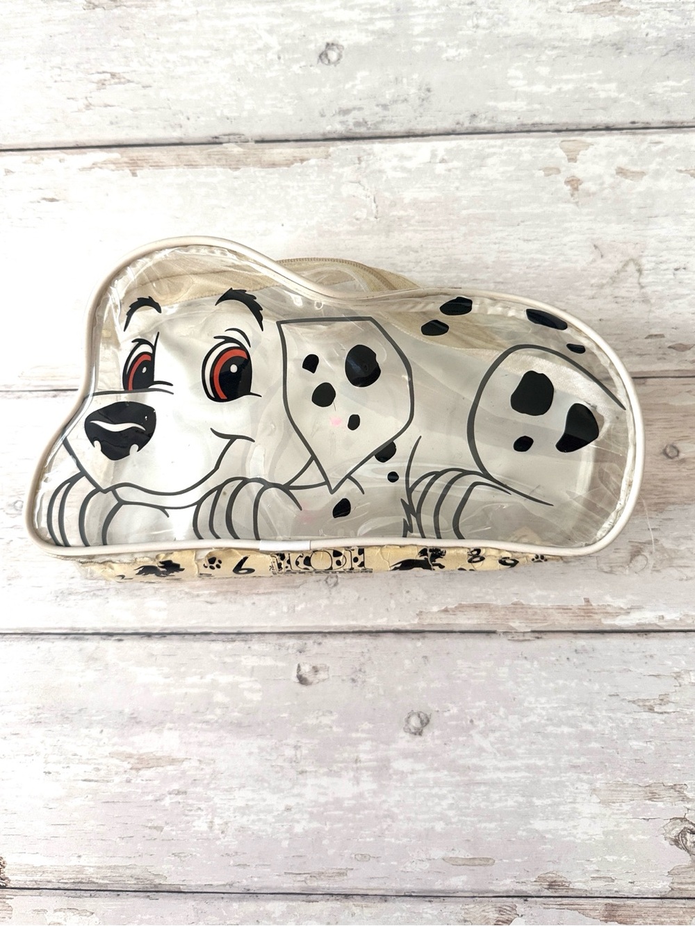 Disney 101 Dalmatians Toiletry Clear Bag Dog Print Zip Closure Kids